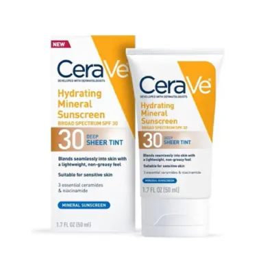 CeraVe হাইড্রেটিং মিনারেল সানস্ক্রিন SPF 30, Deep শিয়ার টিন্ট 50ml