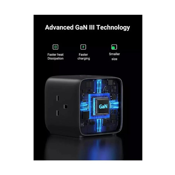 Ugreen DigiNest Cube CD268 ডুয়াল USB 65W GaN ডেস্কটপ চার্জিং স্টেশন (2 পিন, EU)