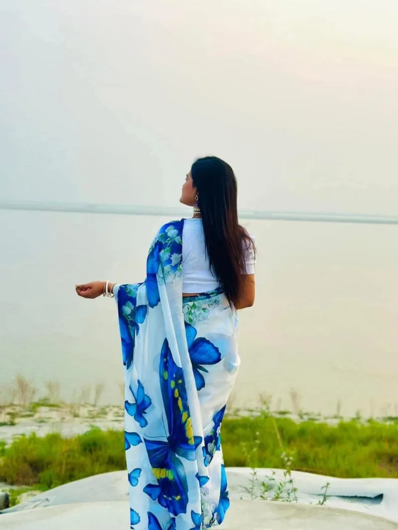 Multi-Colour Print Chanderi Silk Saree with Blouse Piece, 3 Colours