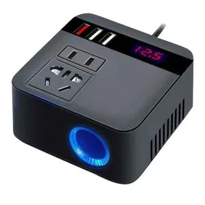 TOHAYIE 150W কার পাওয়ার ইনভার্টার 12V থেকে 220V ডিজিটাল কনভার্টার ও চার্জার অ্যাডাপ্টার