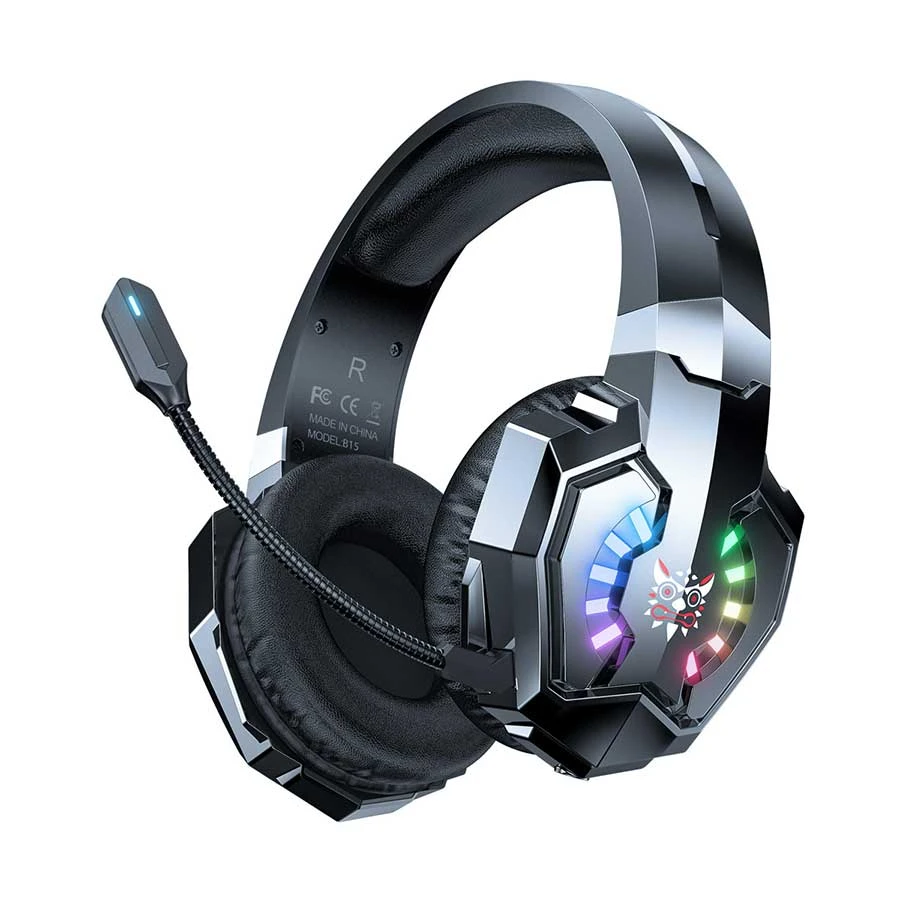 Onikuma B15 RGB Tri-Mode Bluetooth Black Gaming Headphone