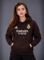 Women's Semi Baggy Pure Cotton Hoodie with DTF Print, 330-350 GSM