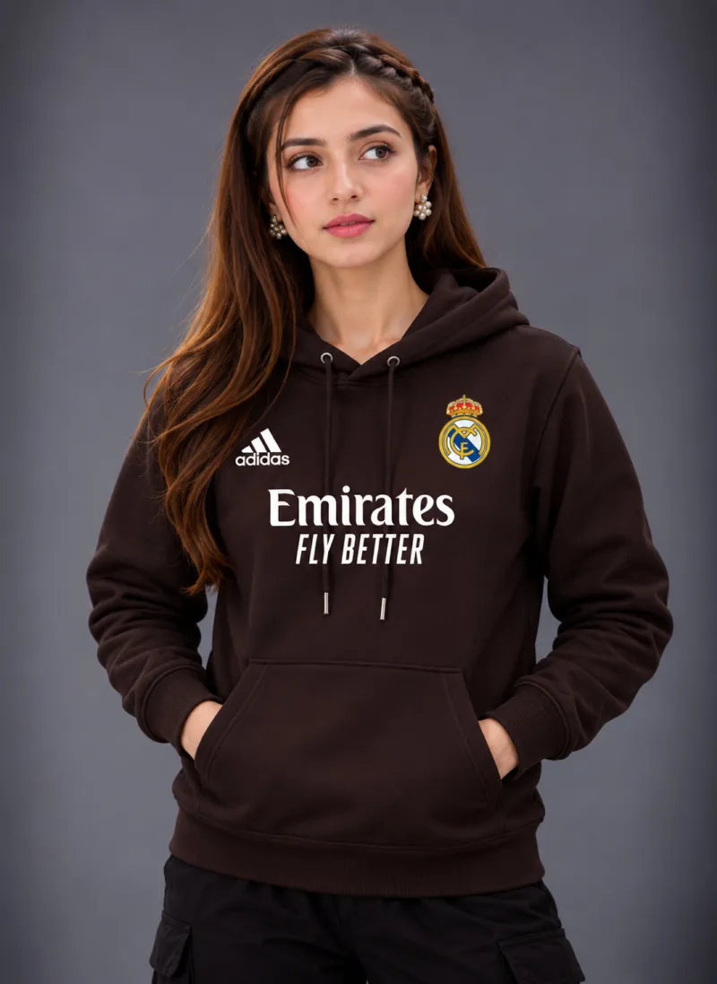 Women's Semi Baggy Pure Cotton Hoodie with DTF Print, 330-350 GSM