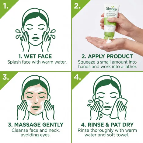 Simple Kind to Skin ময়েশ্চারাইজিং ফেস ওয়াশ 150ml