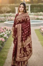 Screen Printed Silk Saree and Blouse Piece Set, 6 Colours