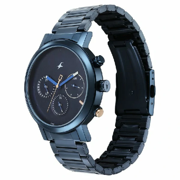 Fastrack 3287KM08 Tick Tock Quartz Analog Blue Dial With Blue Stainless steel Strap Watch