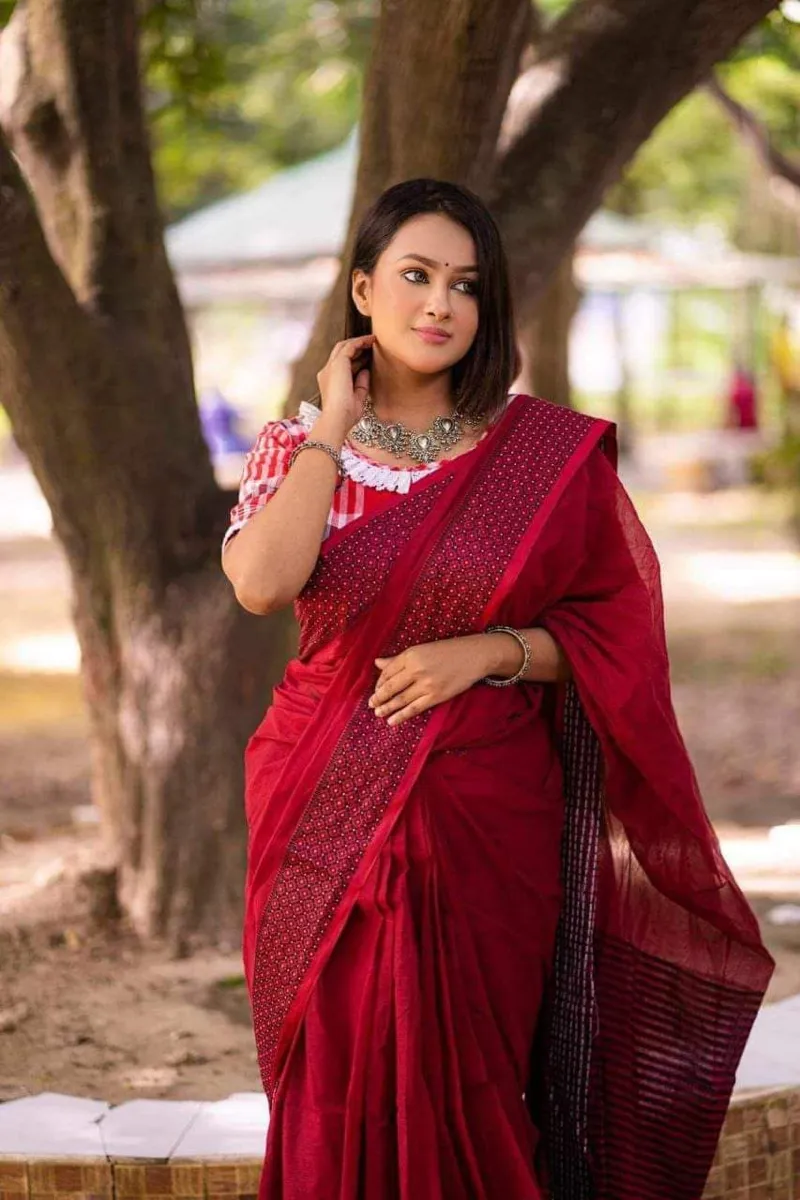Soft Woven Tangail Saree for Festive Wear, 6 Colours