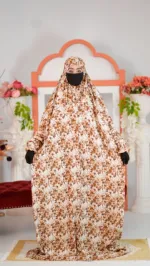 Women's Full Cover Prayer Khimar, Soft Cotton, 80 Inch Round