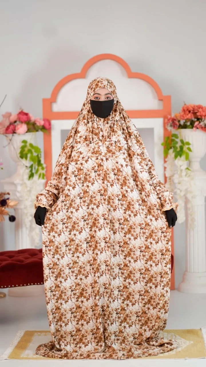 Women's Full Cover Prayer Khimar, Soft Cotton, 80 Inch Round