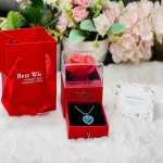 রোজ নেকলেস গিফট বক্স, Ocean Blue পেনডেন্ট