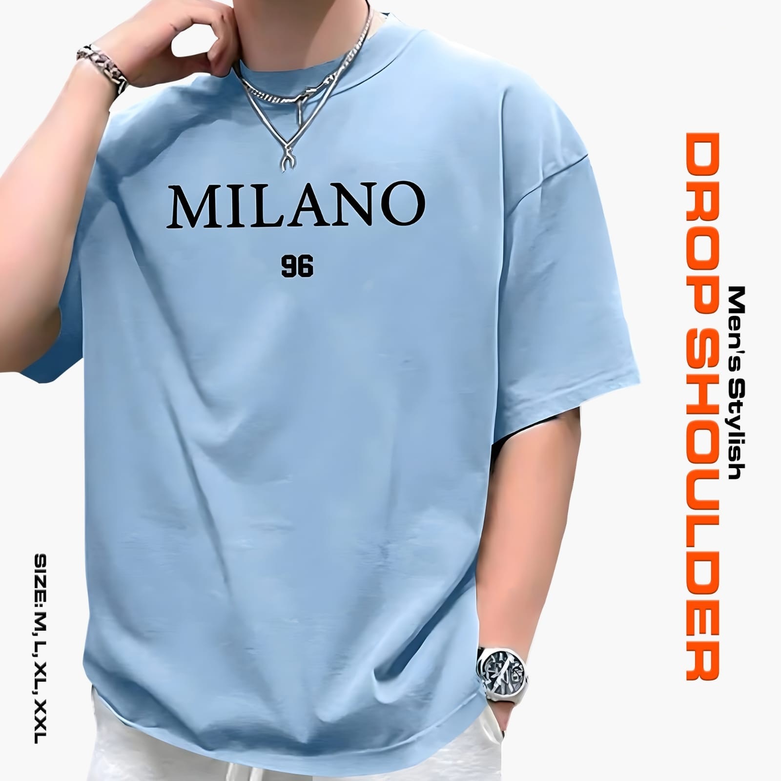 ছেলেদের Milano ড্রপ শোল্ডার টি-শার্ট – নীল