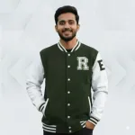 ছেলেদের ভার্সিটি জ্যাকেট (অলিভ + সাদা)