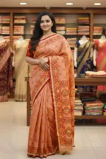 Screen Print Silk Saree with Tassels and Running Blouse Piece