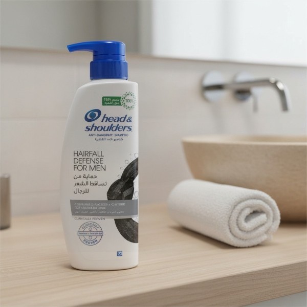Head & Shoulders Hairfall Defence For Men Anti-Dandruff Shampoo 500ml (Saudi Arabia)