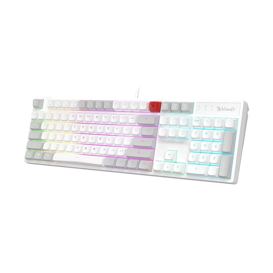 A4Tech Bloody B230N Neon Backlit Wired White Gaming Keyboard