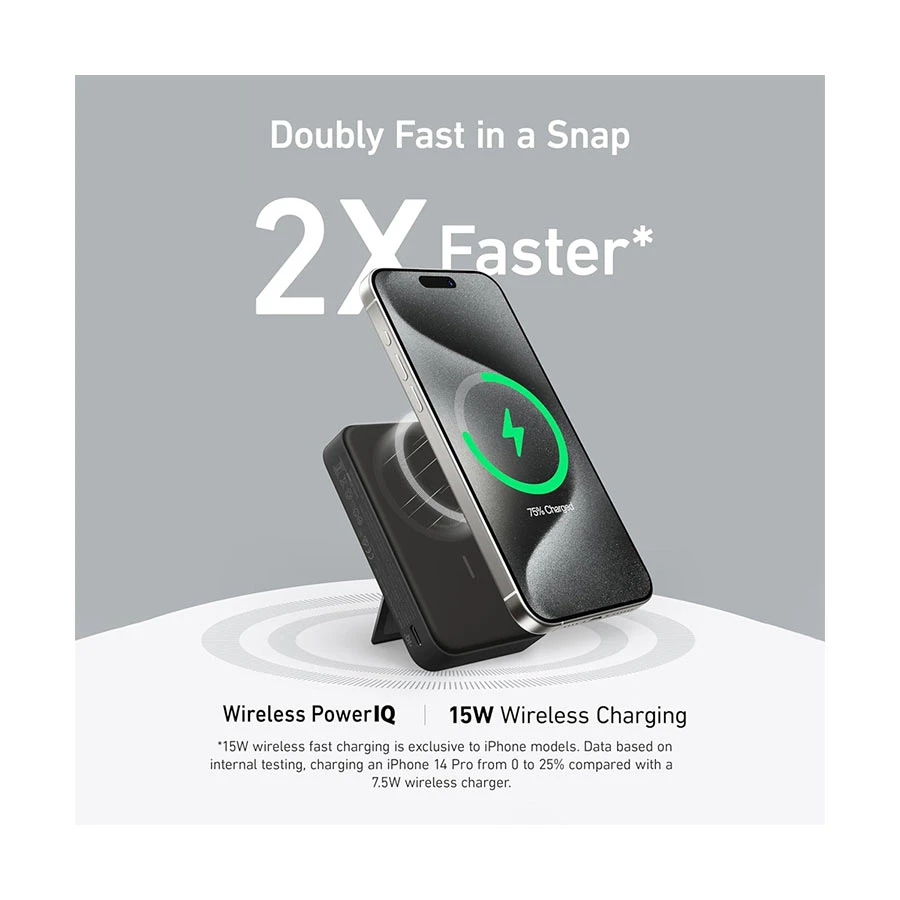 Anker MagGo 10000mAh 27W Magnetic Wireless Power Bank, Black