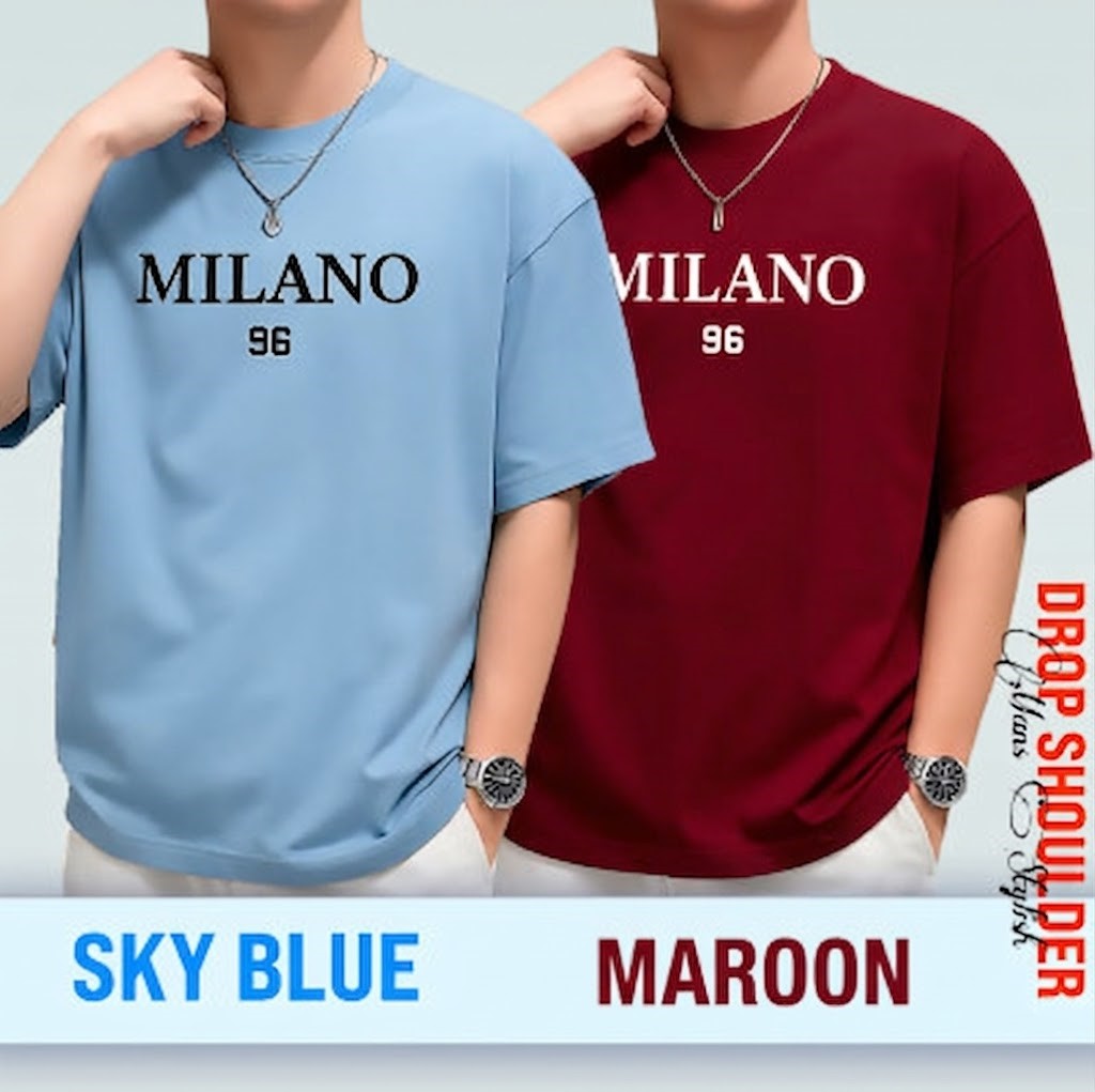 Milano ড্রপ শোল্ডার টি-শার্ট কম্বো – ছেলেদের