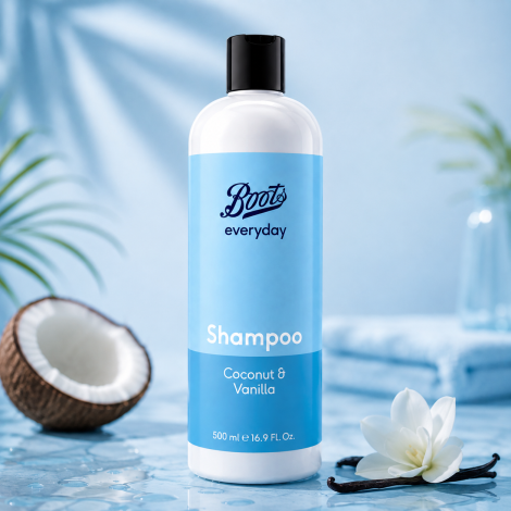 Boots Everyday কোকোনাট ও ভ্যানিলা শ্যাম্পু ৫০০মি.লি. (China)