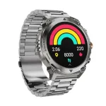 Wiwu SW03 সিলভার AMOLED স্মার্ট ওয়াচ, মেটাল ও সিলিকন স্ট্র্যাপসহ