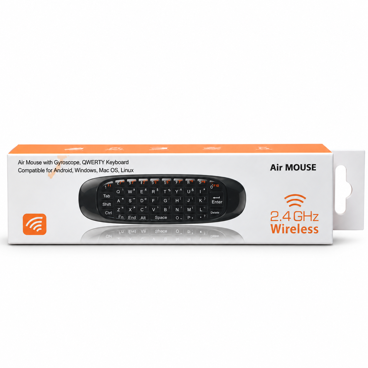 Wireless Air Mouse with Dual-Sided QWERTY Keyboard & Gyroscope