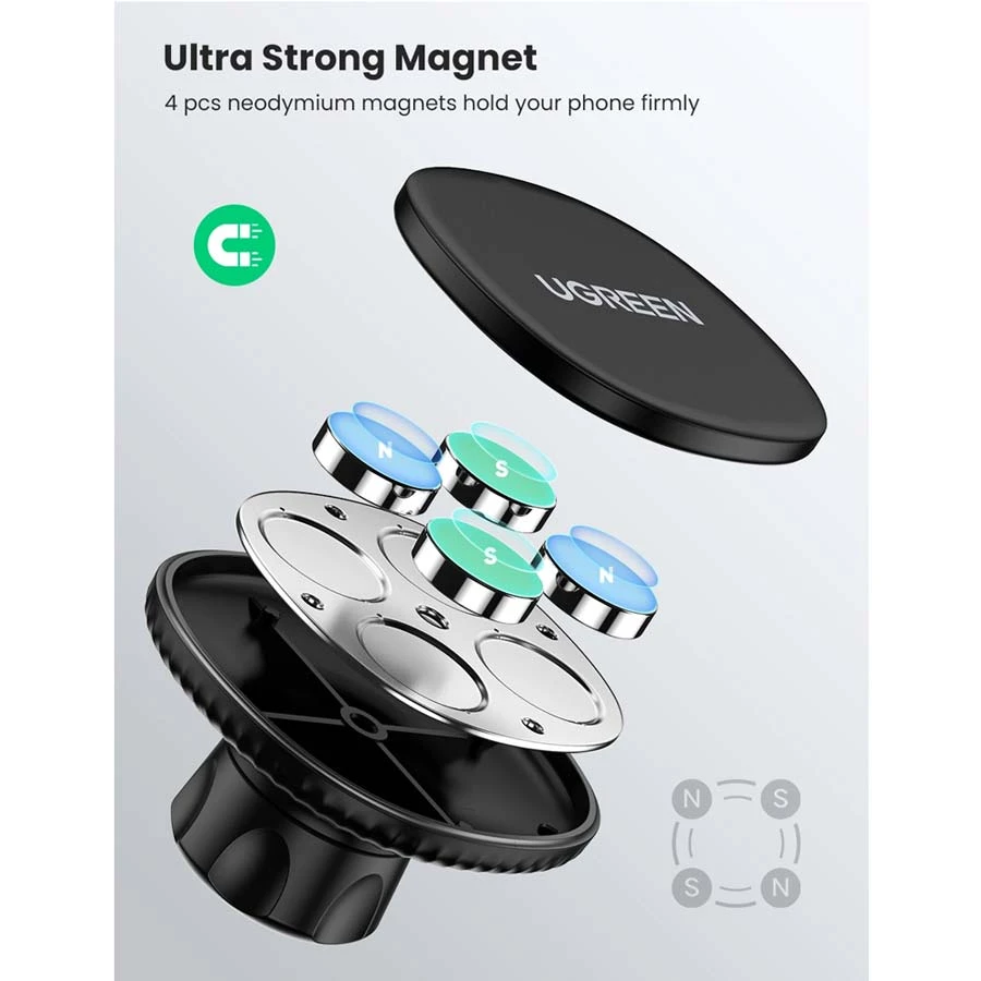 UGREEN LP292 (80785) 360 Degree Magnetic Dashboard Phone Holder Black