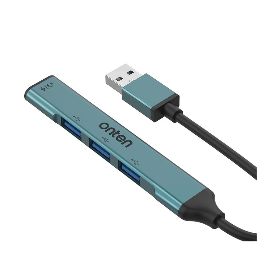 Onten OTN-5706 USB to Tri USB & 3.5mm Audio Converter Crystal Teal
