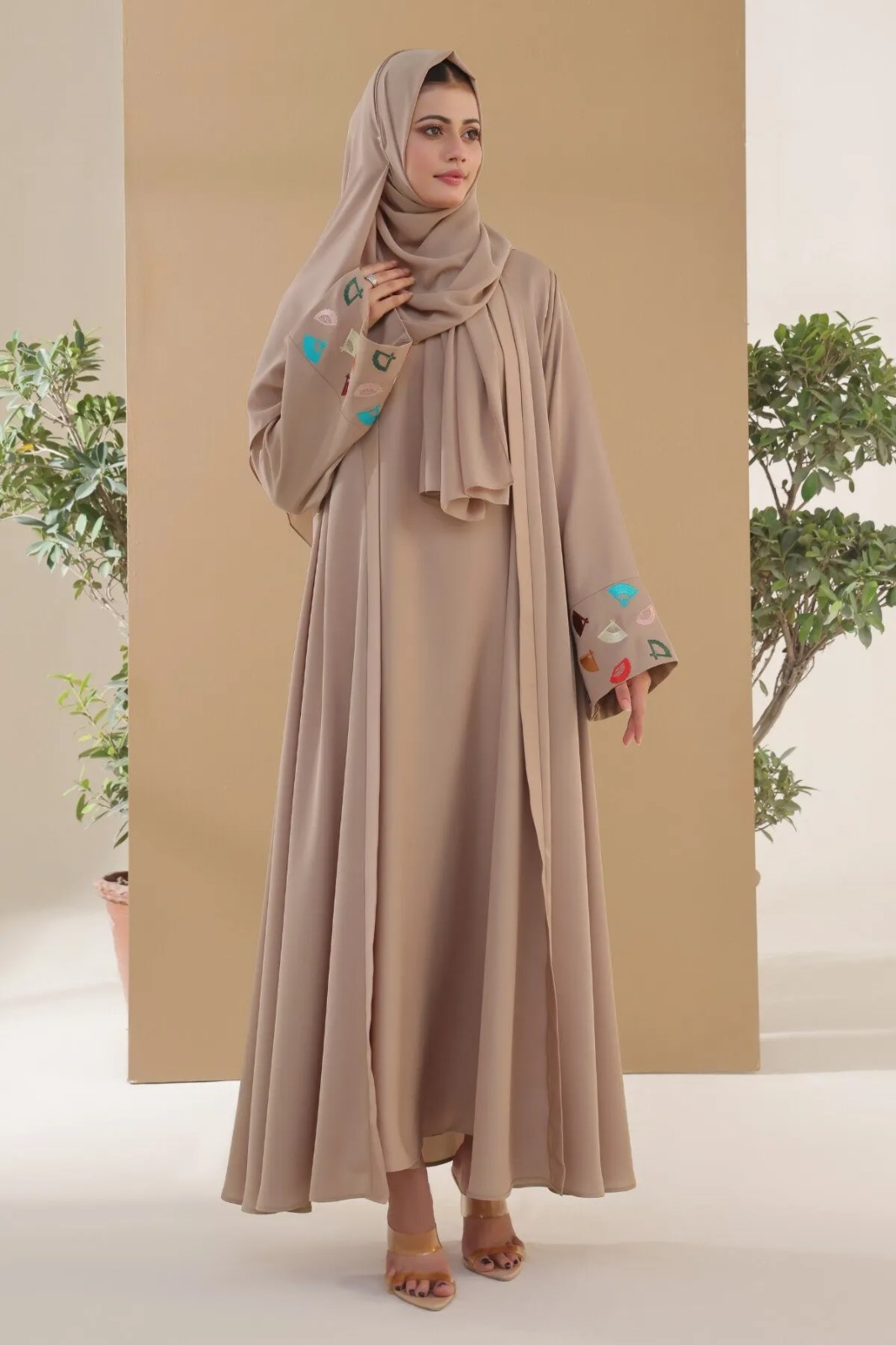 Koti and Inner Borka Set with 72/30 Hijab, 4 Colours