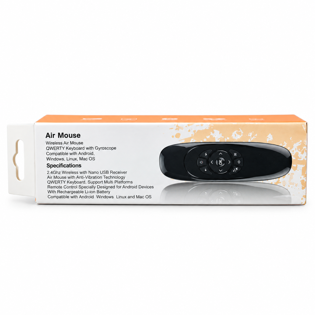 Wireless Air Mouse with Dual-Sided QWERTY Keyboard & Gyroscope
