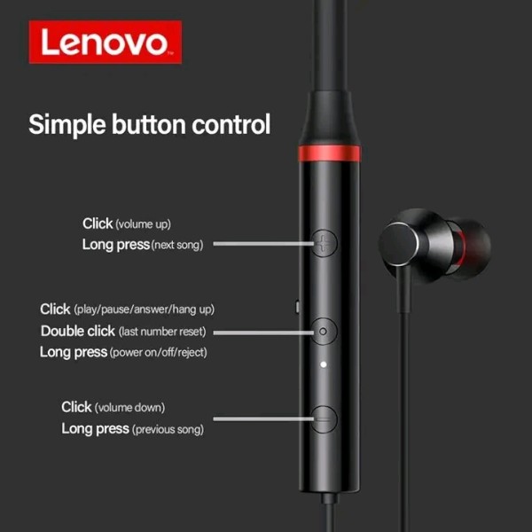 Lenovo HE05X নেকব্যান্ড ইয়ারফোন