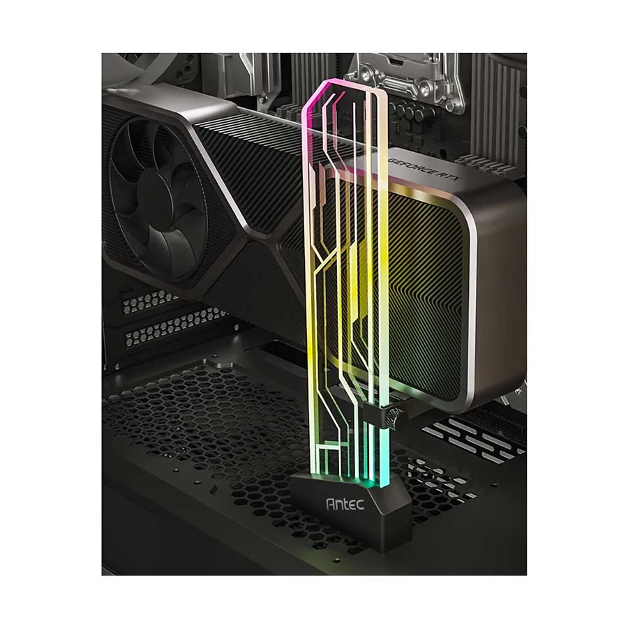 Antec AT-GPUH-ARGB-TG-BK ARGB Graphics Card Holder Black