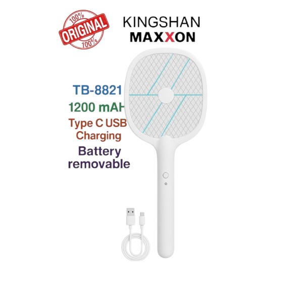 কিংশান ম্যাক্সন TB-8821 টাইপ-সি চার্জিং ইলেকট্রনিক মশা মারার রিচার্জেবল ব্যাট