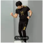 Men's Polypropylene O-Neck T-Shirt and Pants Tracksuit Set, M to XL