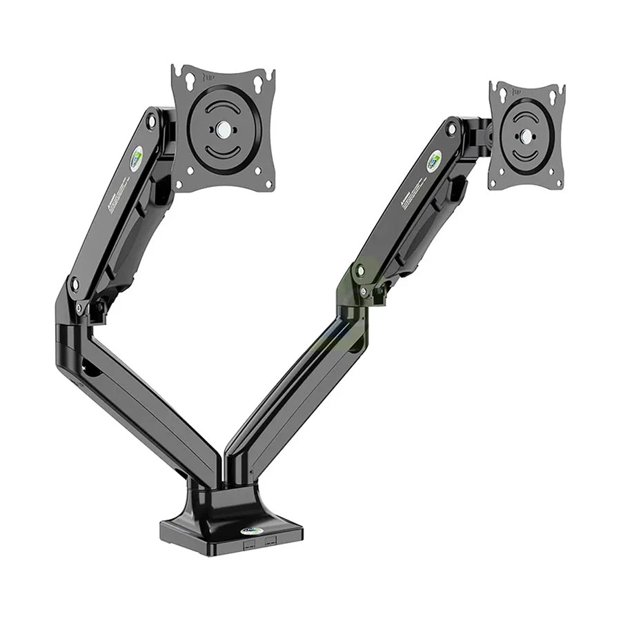 Kaloc DS110-2 17-32 Inch Dual Arm Gas-Strut Monitor Desk Mount