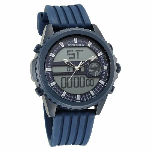 Fastrack NR38064PP03 Streetwear Quartz Analog Digital Blue Dial PU Strap Watch
