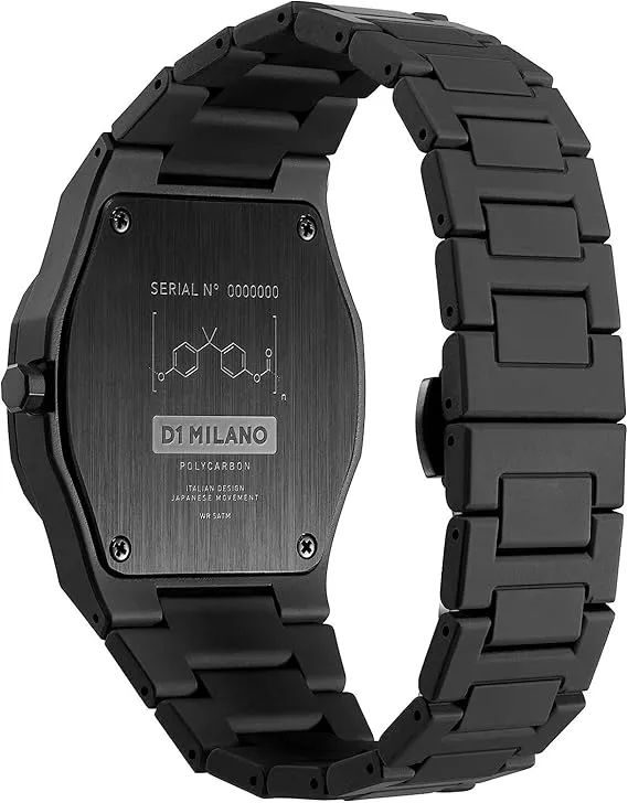 D1 Milano Polycarbon অ্যারাবিক হাতঘড়ি (কালো)