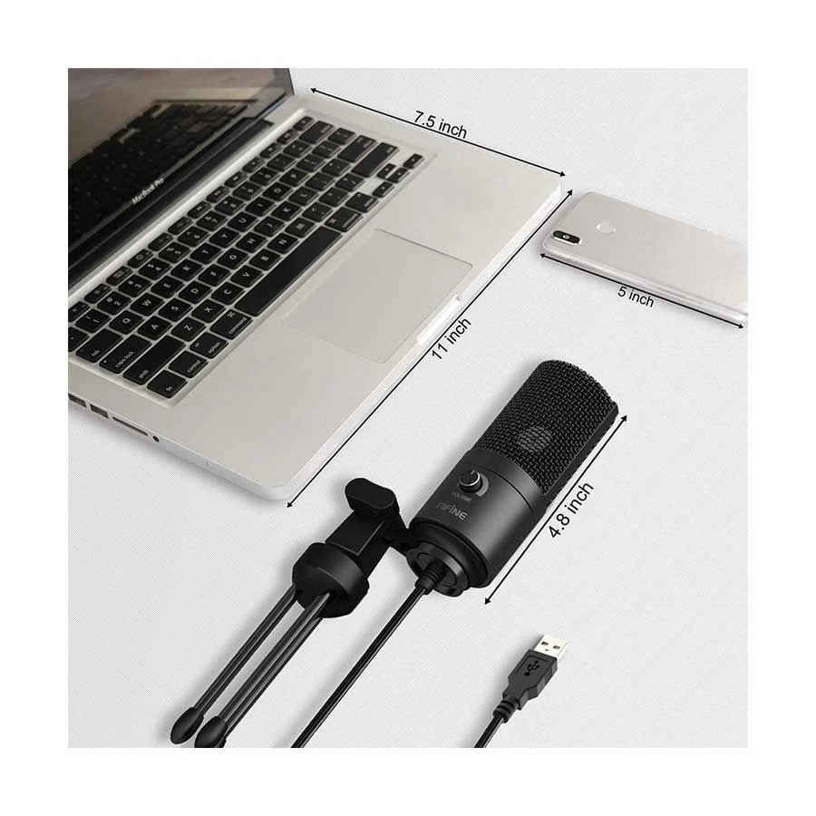 FIFINE K669B USB Condenser Microphone with Tripod Stand