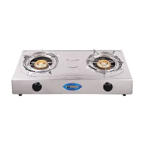 TOPPER A-203 ডাবল স্টেইনলেস স্টিল অটো গ্যাস চুলা LPG
