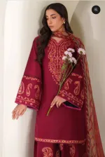 Micro Stitch Digital Print Three Piece with Lace and Georgette Orna