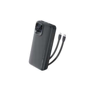 ভেনশন I15BB-V2 ২০০০০mAh ২২.৫W পাওয়ার ব্যাংক উইথ বিল্ট-ইন USB-C ও লাইটনিং কেবল – কালো