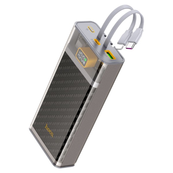 Hoco J104A 22.5W 20000mAh ফাস্ট চার্জিং পাওয়ার ব্যাংক বিল্ট-ইন কেবলসহ