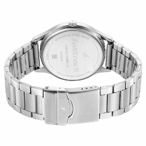 Fastrack Stunners NS3290SM01 পুরুষদের জন্য কোয়ার্টজ অ্যানালগ সিলভার ডায়াল মেটাল স্ট্র্যাপ ওয়াচ