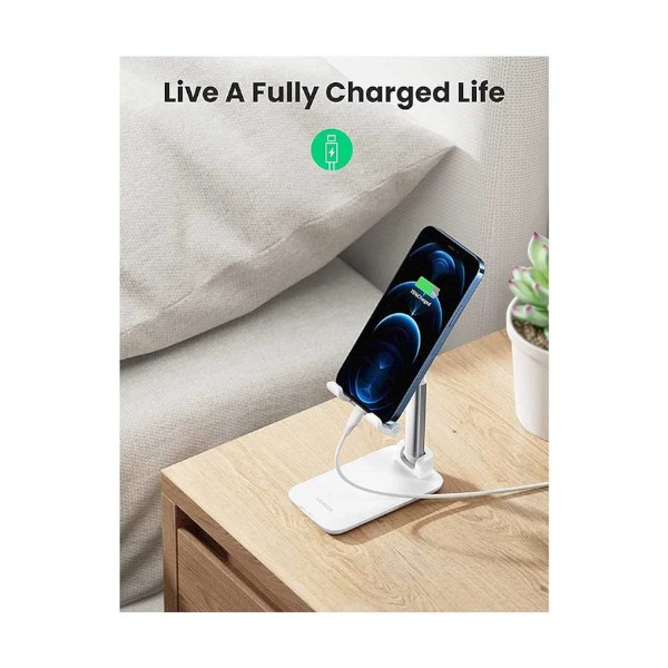 Ugreen LP373 ডেস্ক মাউন্ট ফোল্ডেবল হোয়াইট ফোন হোল্ডার
