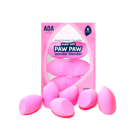 AOA Super Soft Paw Paw মেকআপ ব্লেন্ডার - 6 পিস