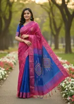 Women's Dhupian Silk Saree, 13 Haath, Without Blouse Piece