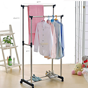 Double Pole Cloth Hanger স্টেইনলেস স্টিল